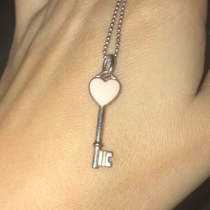 RARE💗Tiffany & Co PINK Heart Pendant Necklace